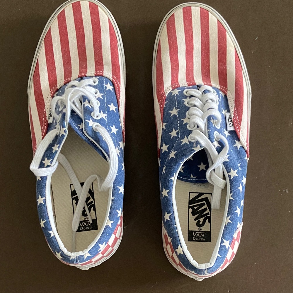 Vans Era Star Spangled Banner Red White and Blue Classics Men's 10.5 Women's 12 - Picture 7 of 8
